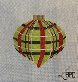 Canvas RED AND GREEN PLAID ORNAMENT