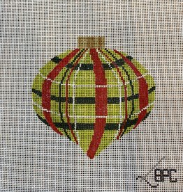 Canvas RED AND GREEN PLAID ORNAMENT