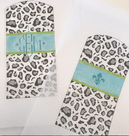 Canvas ANIMAL PRINT AQUA EYEGLASS CASE - 2 SIDED
