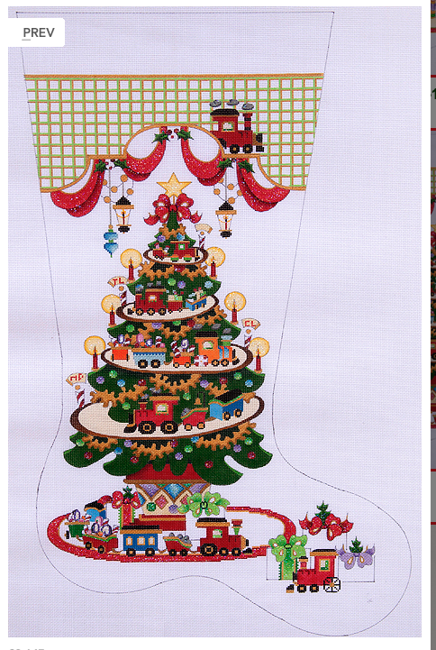 Canvas CHRSTMAS TREE WITH TRAINS  CS147