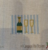Canvas LUGGAGE TAG INSERT - CHAMPAGNE  BLUE