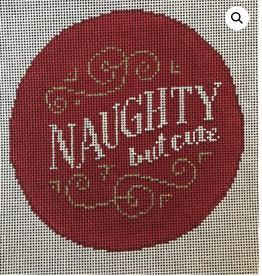 Canvas NAUGHTY BUT CUTE  XO315   5" ROUND