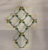 Canvas YELLOW TRELLIS CROSS  593CR