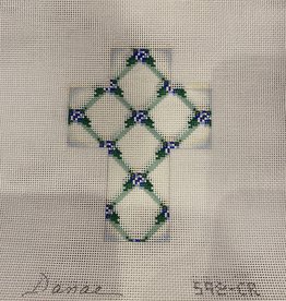 Canvas BLUE TRELLIS CROSS  592CR