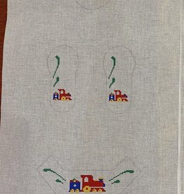 Canvas BABY BOOTIES  TRAINS - 6 PIECES  1068BB