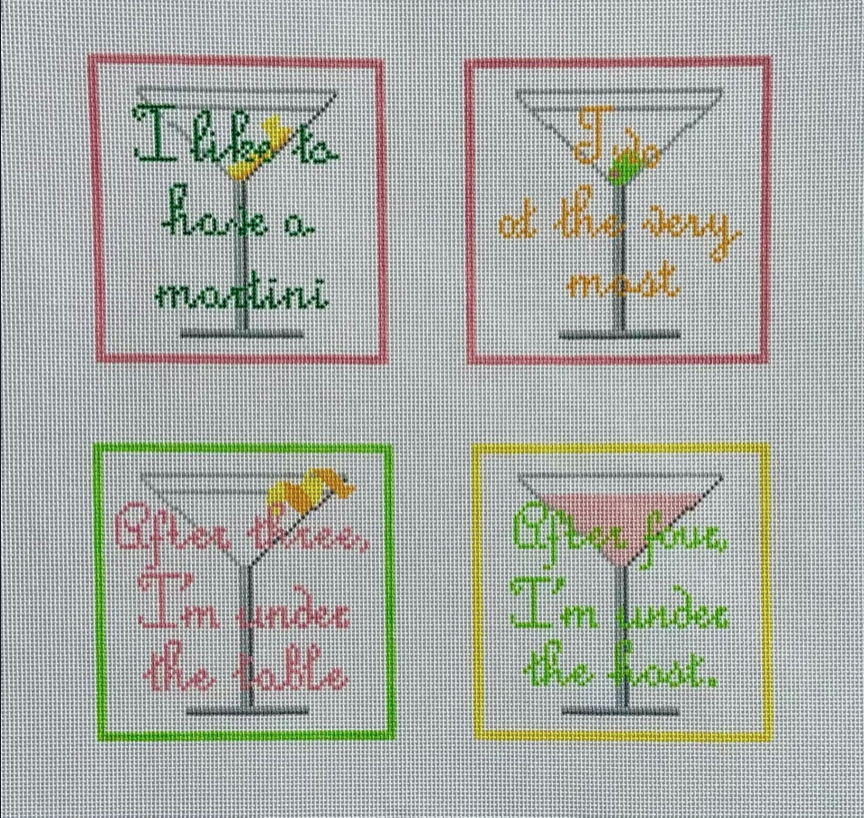 Canvas MARTINI COASTER SET - 4 COASTERS