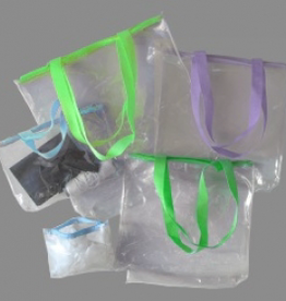 Accessories VINYL ZIPPER KIT BAG WITH HANDLES  15X15 GREEN