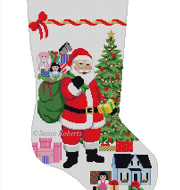 Canvas SANTA GIFTING GIRL TOYS  3267