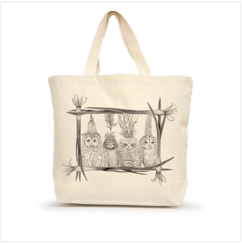 Accessories LITTLE OWLS BORDER LARGE TOTE