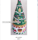 Canvas CHRISTMAS TREE WITH CANDLES HINGED BOX  LB81