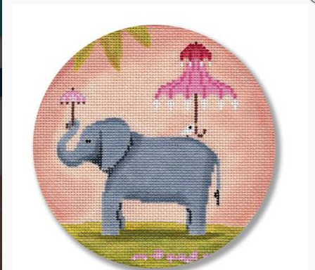 Canvas ELEPHANT WITH PINK UMBRELLA  SBXO01