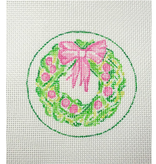 Canvas PINK AND GREEN WREATH  JT134