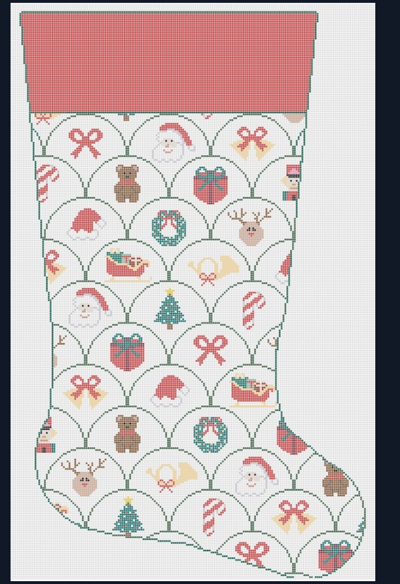 Canvas HOLIDAY RED CUFF STOCKING  PLD70