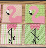 Canvas FLAMINGO COASTER SET OF 4  CTR210