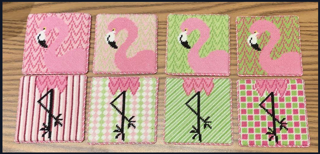 Canvas FLAMINGO COASTER SET OF 4  CTR210