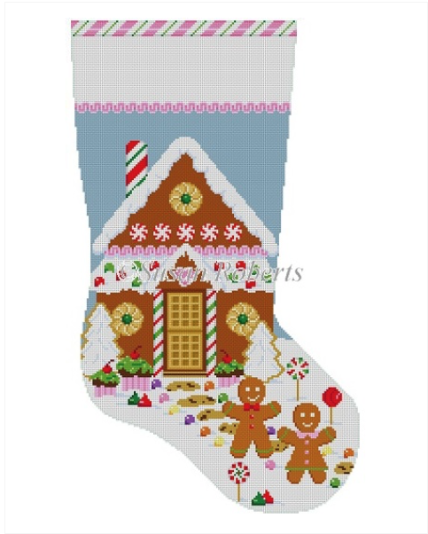 Canvas GINGERBREAD HOUSE STOCKING  3224