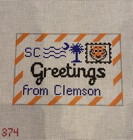 Canvas GREETINGS FROM CLEMSON LETTER RD374