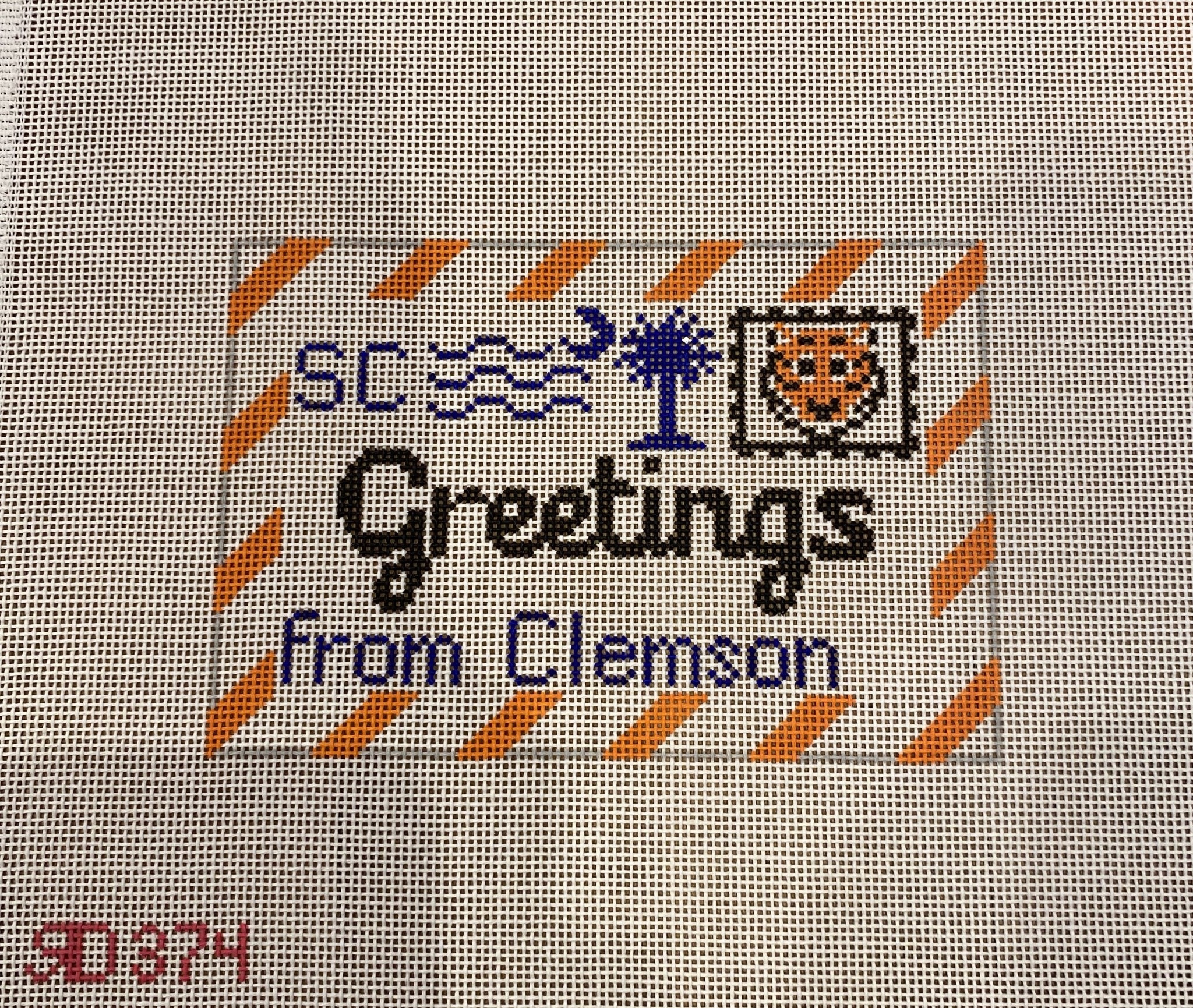 Canvas GREETINGS FROM CLEMSON LETTER RD374