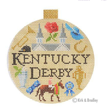 Canvas KENTUCKY DERBY TRAVEL ROUND  KB1332