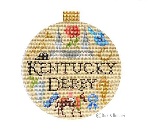 Canvas KENTUCKY DERBY TRAVEL ROUND  KB1332