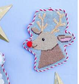 Canvas RUDOLPH WITH POM POM NOSE  SS059 INCLUDES STITCH GUIDE