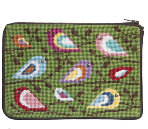 Canvas BIRDS OF A FEATHER ZIP PURSE  SZ598