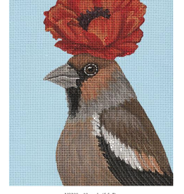 Canvas MATHER HAWFINCH WITH POPPY  VS388