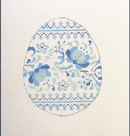 Canvas BLUE CHINOISERIE EGG #1   21-118