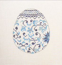 Canvas BLUE CHINOISERIE EGG #2   21-119