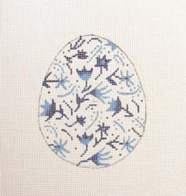 Canvas BLUE CHINOISERIE EGG #3  21-120