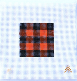 Canvas BUFFALO CHECK ORANGE/BLACK  INSERT FOR CAN COZY/KOOZIE  CC23