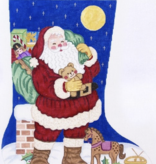 Canvas SANTA ON ROOF  STOCKING CS7271