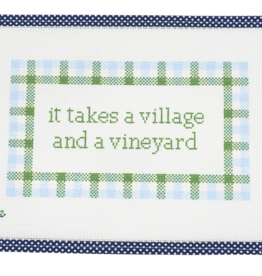 Canvas IT TAKES A VILLAGE & A VINEYARD - BLUE  WS086W