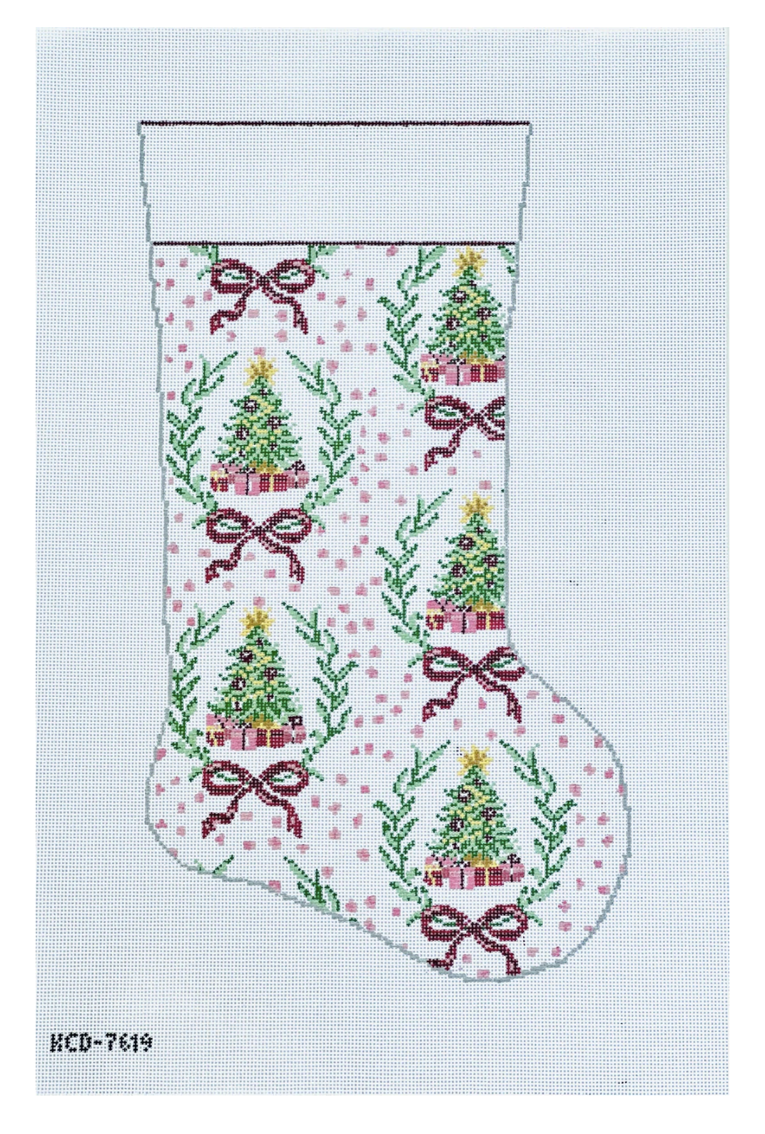 Canvas CHRISTMAS TREES STOCKING  KCD7619