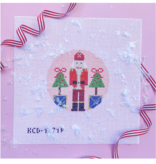 Canvas PINK SANTA NUTCRACKER ROUND  KCD1371P