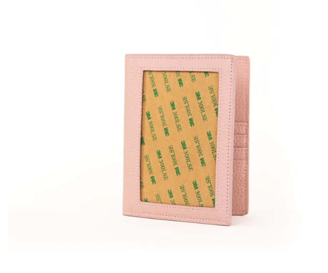 Accessories PASSPORT COVER - SELF FINISHING - PEBBLE LEATHER PINK
