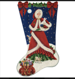 Canvas MRS SANTA  STOCKING  343R