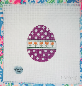 Canvas EASTER EGG - ORANGE FLOWERS  ABC58