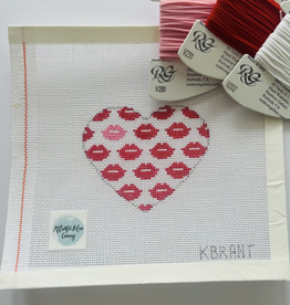 Canvas RED KISSES HEART  ABC70