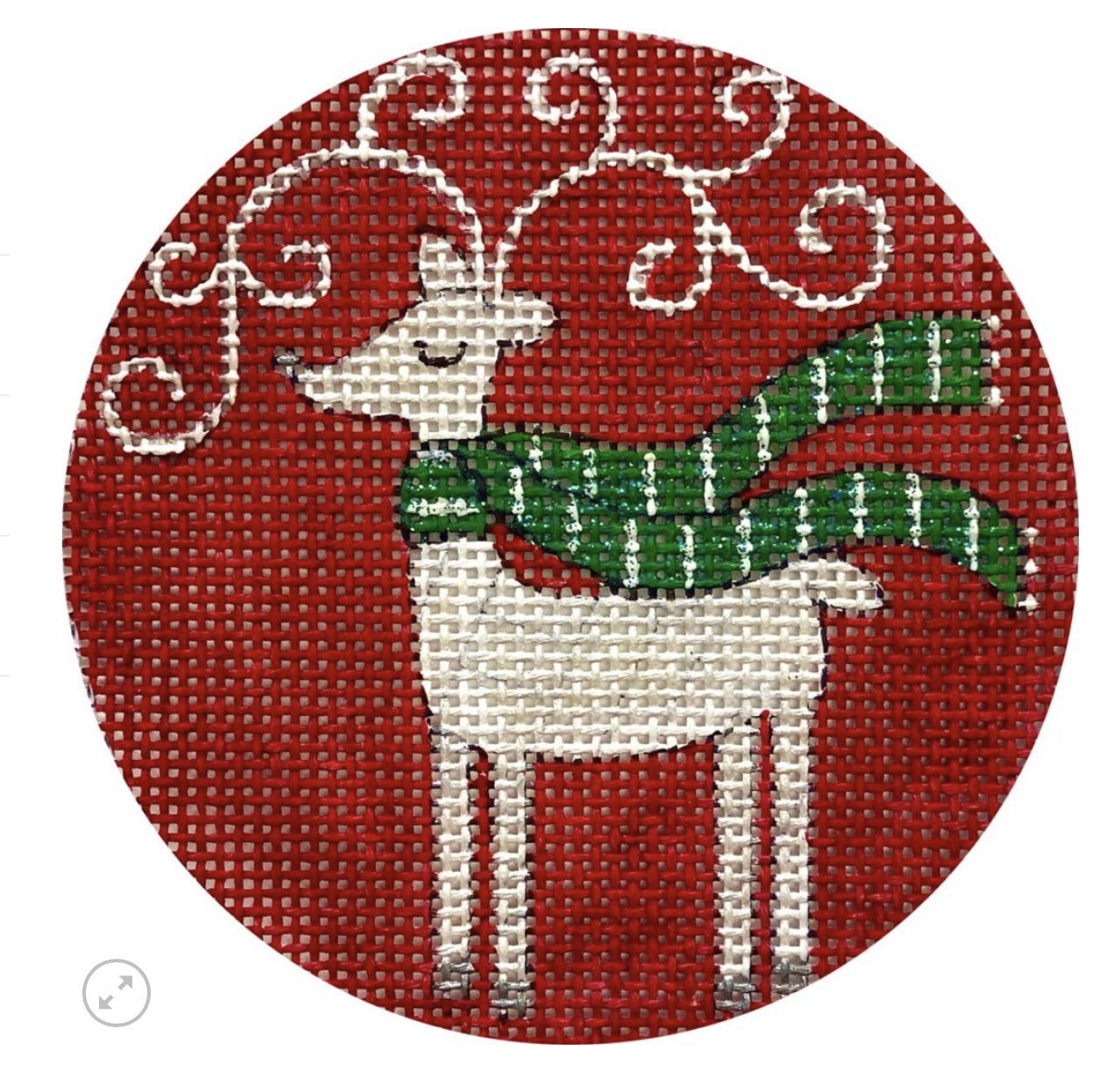 Canvas REINDEER ON RED ROUND  X375