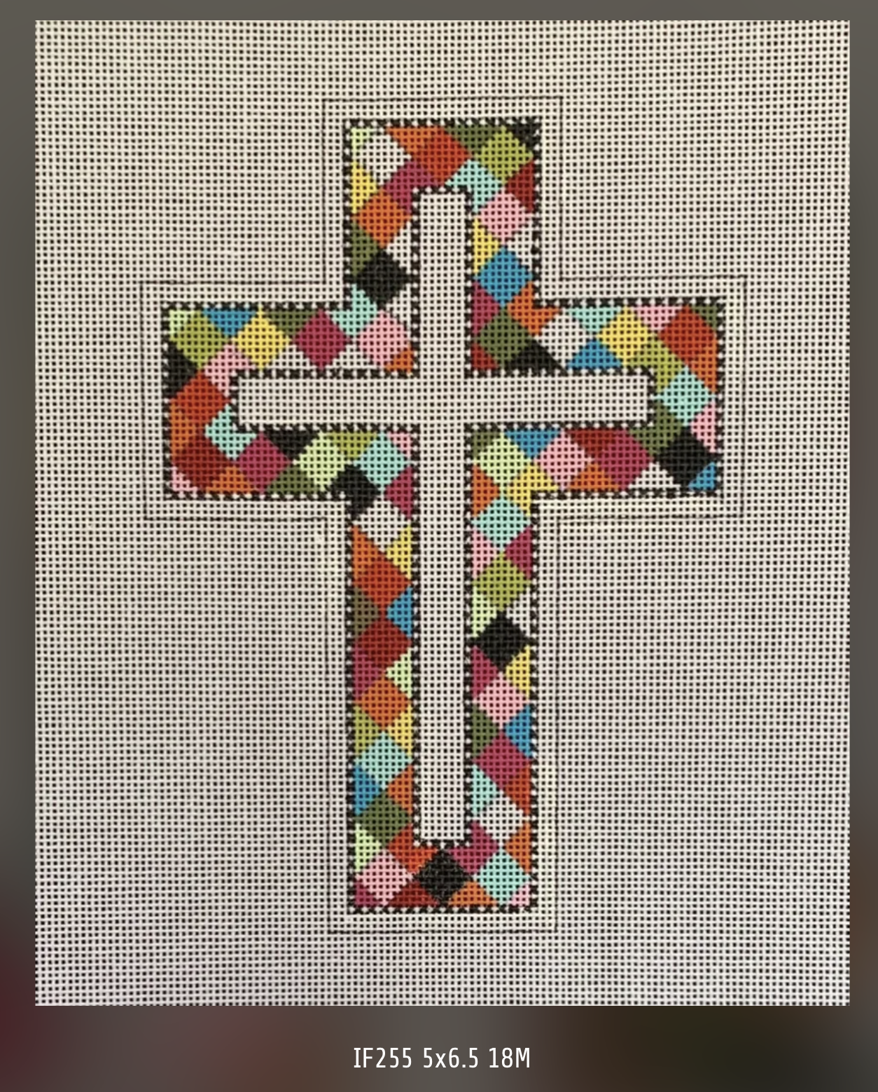 Canvas STAINED GLASS CROSS  IF255