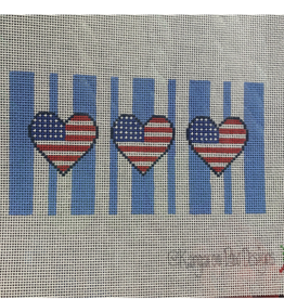 Canvas PATRIOTIC HEARTS  INSERT  3X6  3622POEP
