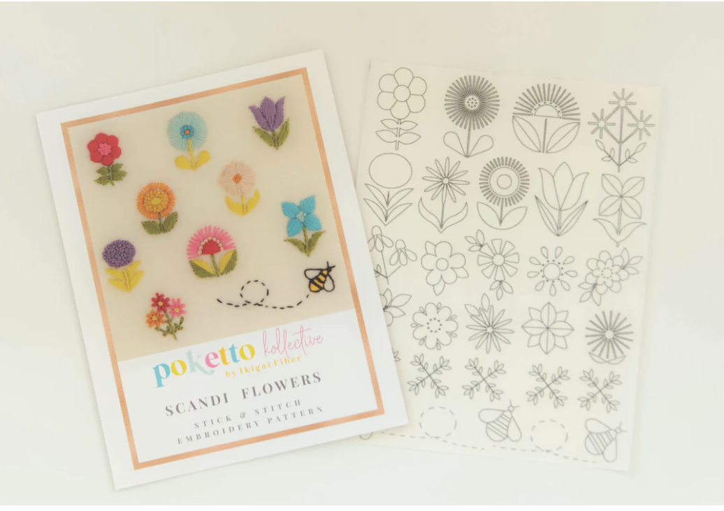 Yarn SCANDI FLOWERS STICK AND STITCH TRANSFER PATTERNS