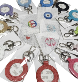 Accessories LEATHER ROUND KEY FOB - PLANET EARTH  ASSORTED COLORS