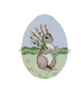 Canvases BUNNY WITH FLOWERS EGG  445