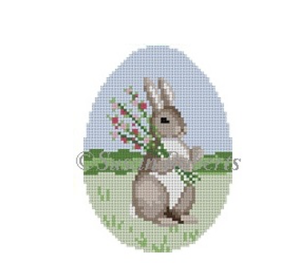 Canvases BUNNY WITH FLOWERS EGG  445