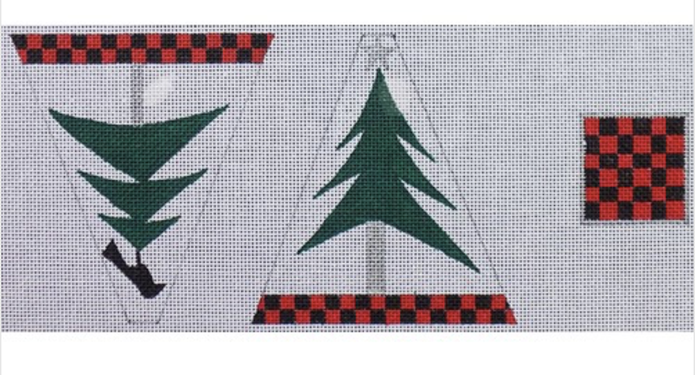 Canvas 2 TREES  SCISSORS CASE AND FOB  ZE545