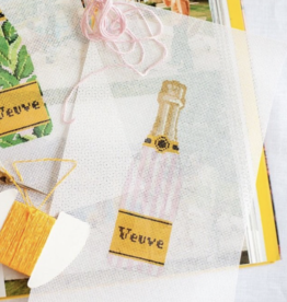 Canvas VEUVE BOTTLE - PINK STRIPE  CLV004A