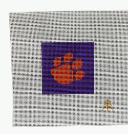 Canvas CLEMSON PAW ON PURPLE INSERT FOR CAN COZY/KOOZIE  CC30