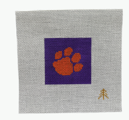 Canvas CLEMSON PAW ON PURPLE INSERT FOR CAN COZY/KOOZIE  CC30